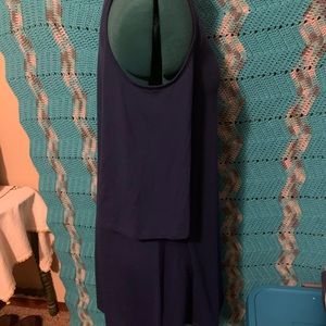 Cold shoulder royal blue blouse